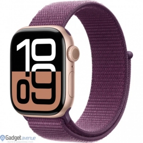 Смарт-годинник Apple Watch Series 10 GPS 42mm Rose Gold Aluminum Case w. Plum Sport Loop (MWWK3)