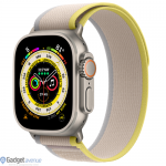 Apple Watch Ultra GPS + Cellular 49mm Titanium Case with Yellow/Beige Trail Loop - M/L (MQFU3)