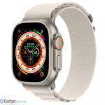 Apple Watch Ultra GPS + Cellular 49mm Titanium Case with Starlight Alpine Loop - Small (MQFQ3)