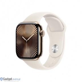 Смарт-часы Apple Watch Series 10 GPS + Cellular 42mm Gold Titanium Case w. Starlight Sport Band - M/L (MX073)