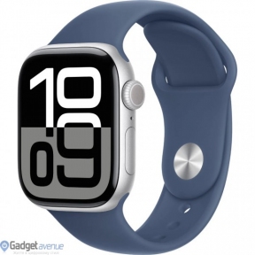 Смарт-годинник Apple Watch Series 10 GPS 42mm Silver Alu. Case w. Denim Sport Band - S/M (MWWA3)